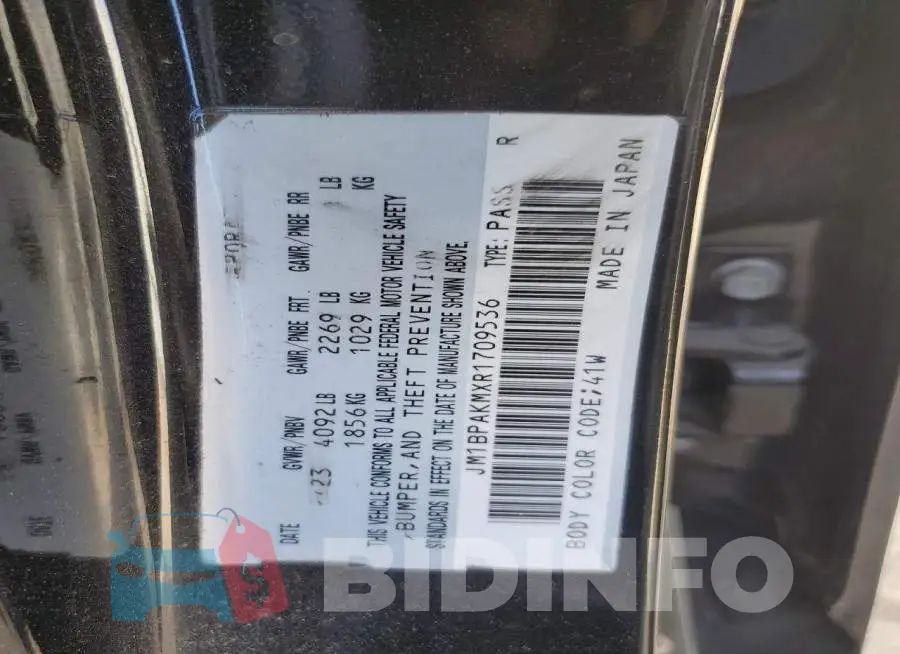 JM1BPAKMXR1709536 Photo# 13