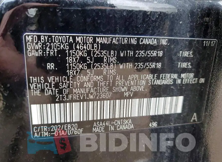 2T3JFREV1JW723607 Photo# 13