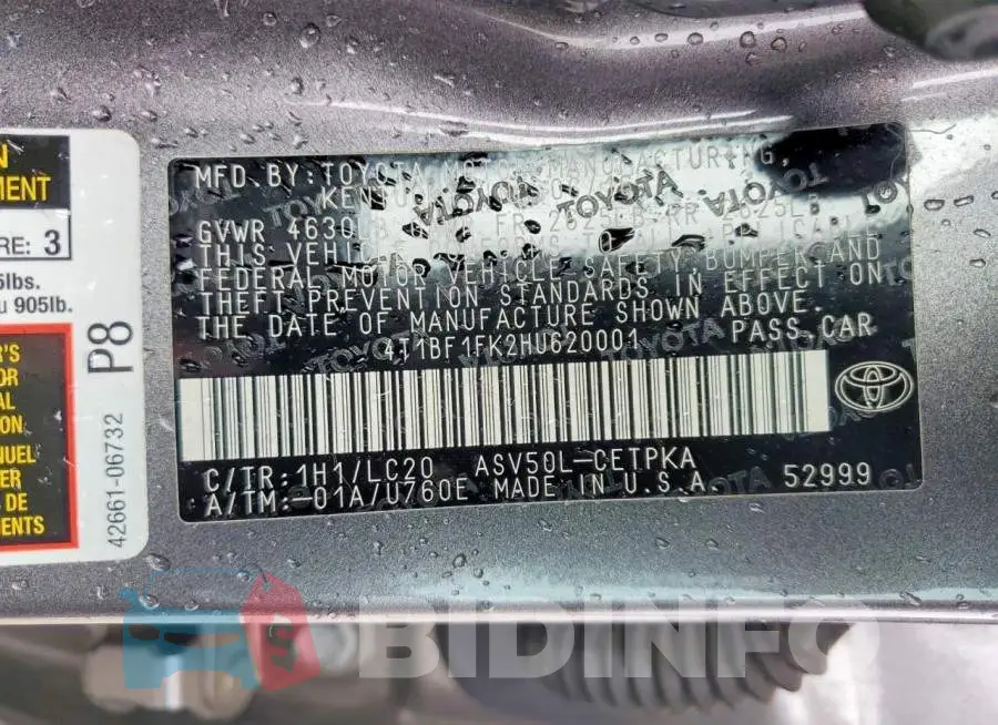4T1BF1FK2HU620001 Photo# 12