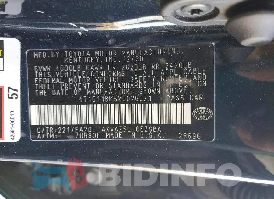 4T1G11BK5MU026071 Photo# 12
