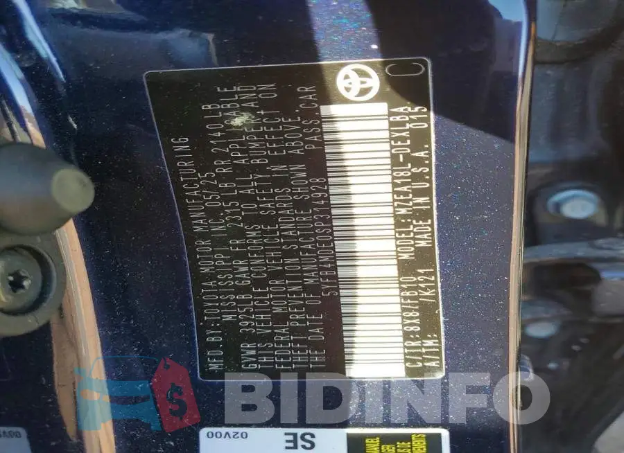 5YFB4MDE0SP314928 Photo# 12