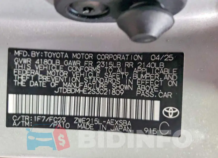 JTDBDMHE2S3021809 Photo# 12