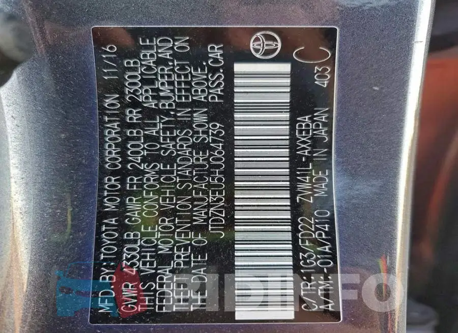 JTDZN3EU5HJ064739 Photo# 12