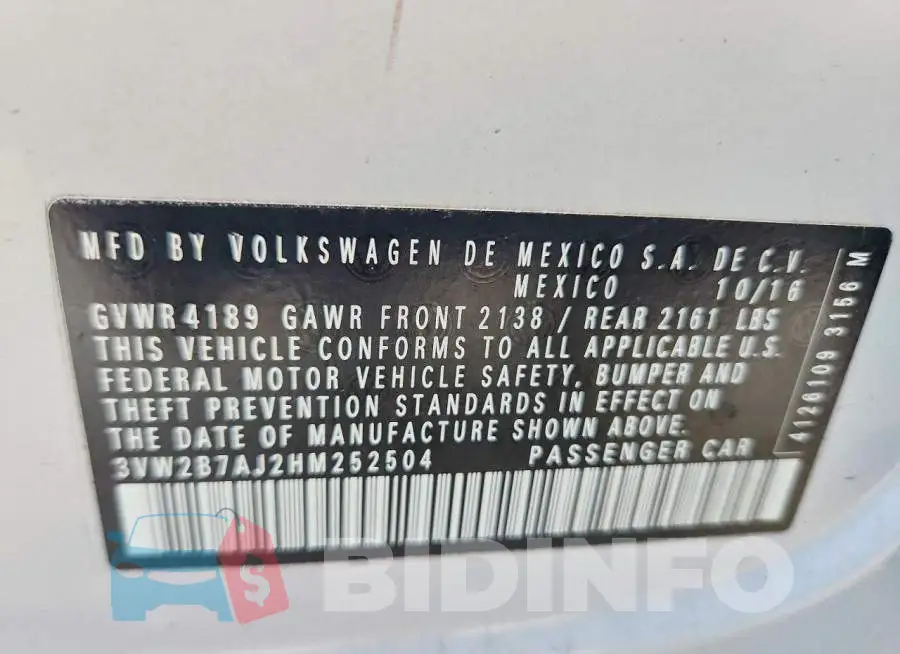 3VW2B7AJ2HM252504 Photo# 12
