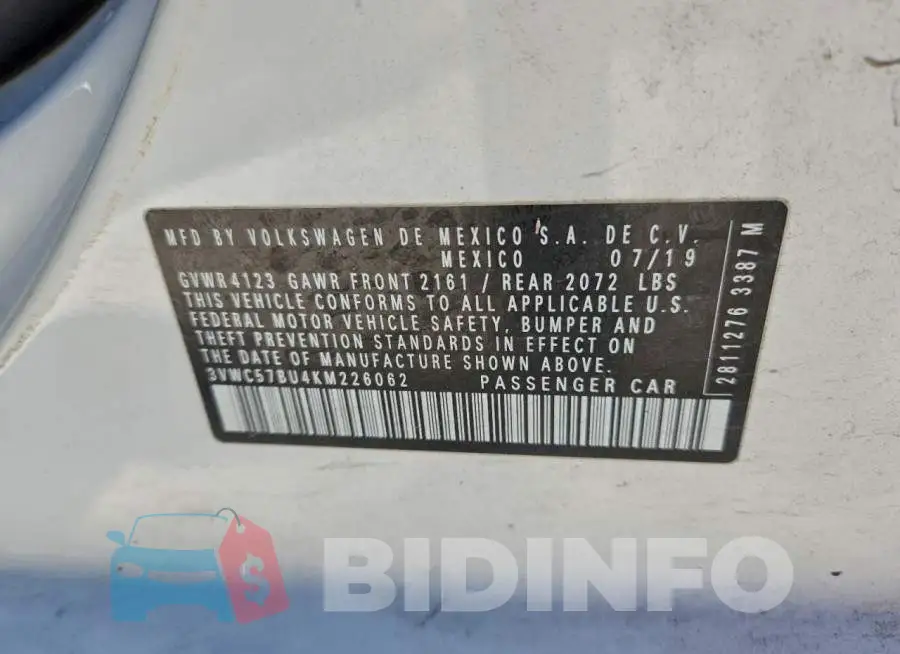 3VWC57BU4KM226062 Photo# 12