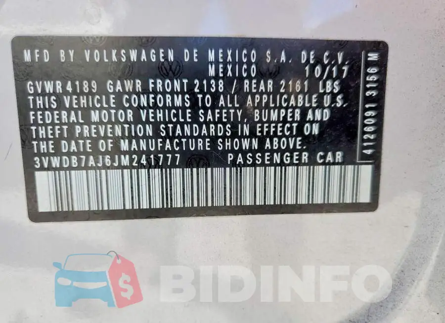 3VWDB7AJ6JM241777 Photo# 12