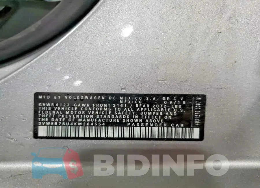 3VWEB7BU4KM264554 Photo# 12