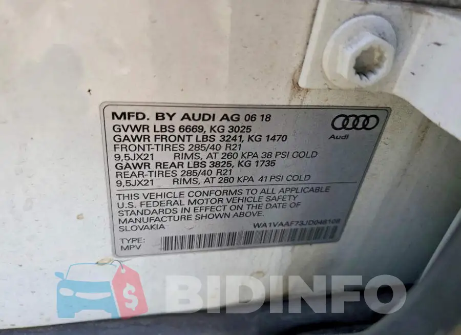 WA1VAAF73JD048108 Photo# 13