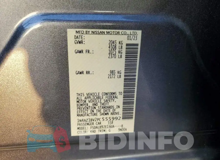 1N4AZ1BV2PC555992 Photo# 14