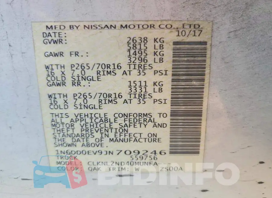 1N6DD0EV9JN709246 Photo# 12