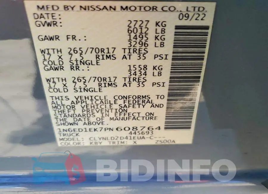 1N6ED1EK7PN608764 Photo# 13