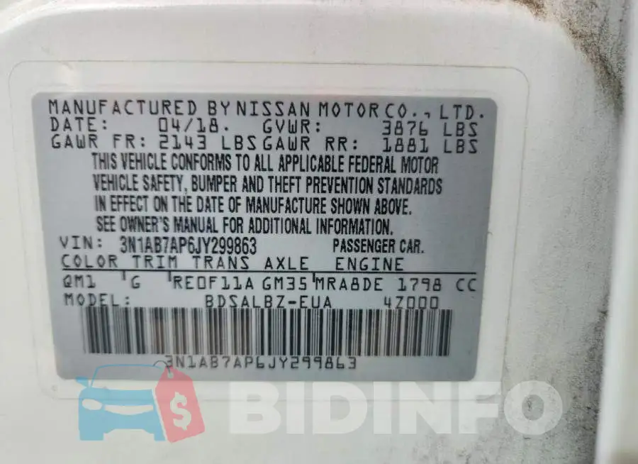 3N1AB7AP6JY299863 Photo# 13