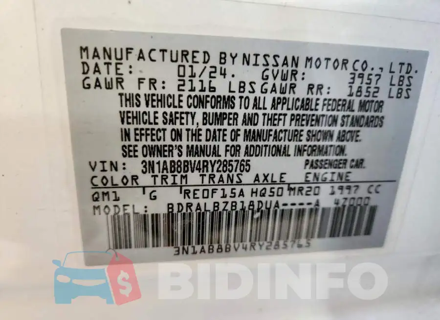 3N1AB8BV4RY285765 Photo# 13