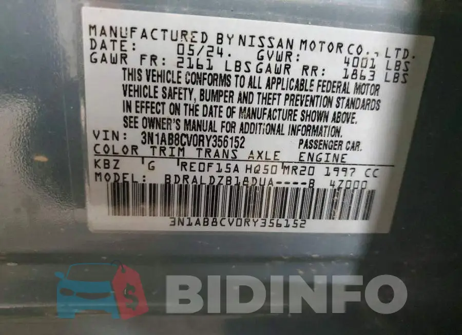 3N1AB8CV0RY356152 Photo# 12