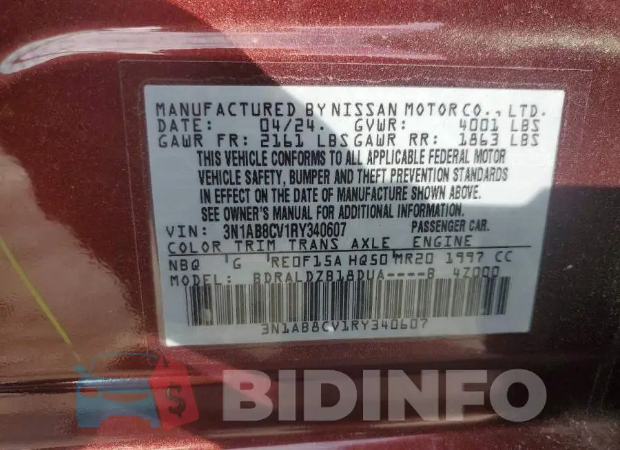 3N1AB8CV1RY340607 Photo# 12