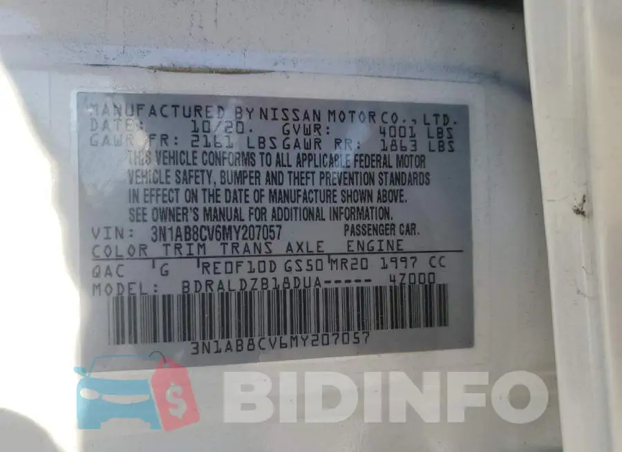 3N1AB8CV6MY207057 Photo# 12