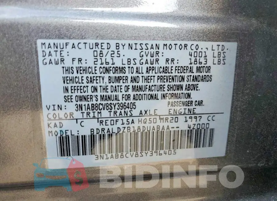 3N1AB8CV8SY396405 Photo# 13