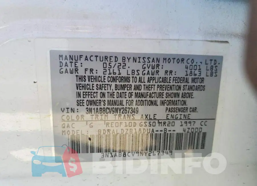 3N1AB8CV9NY267349 Photo# 13