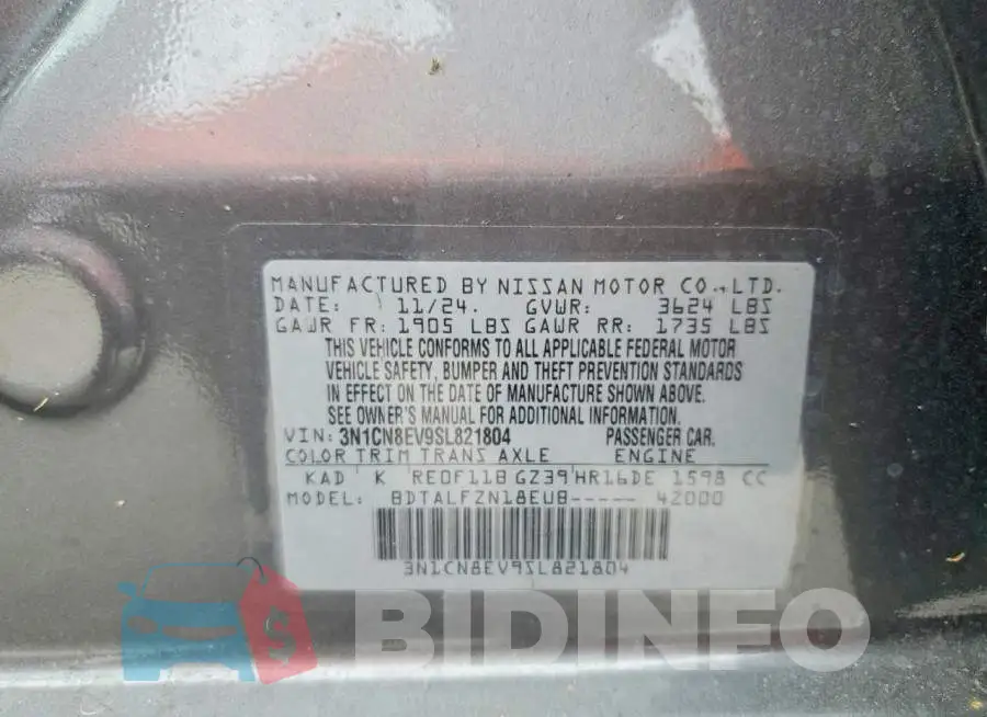 3N1CN8EV9SL821804 Photo# 12