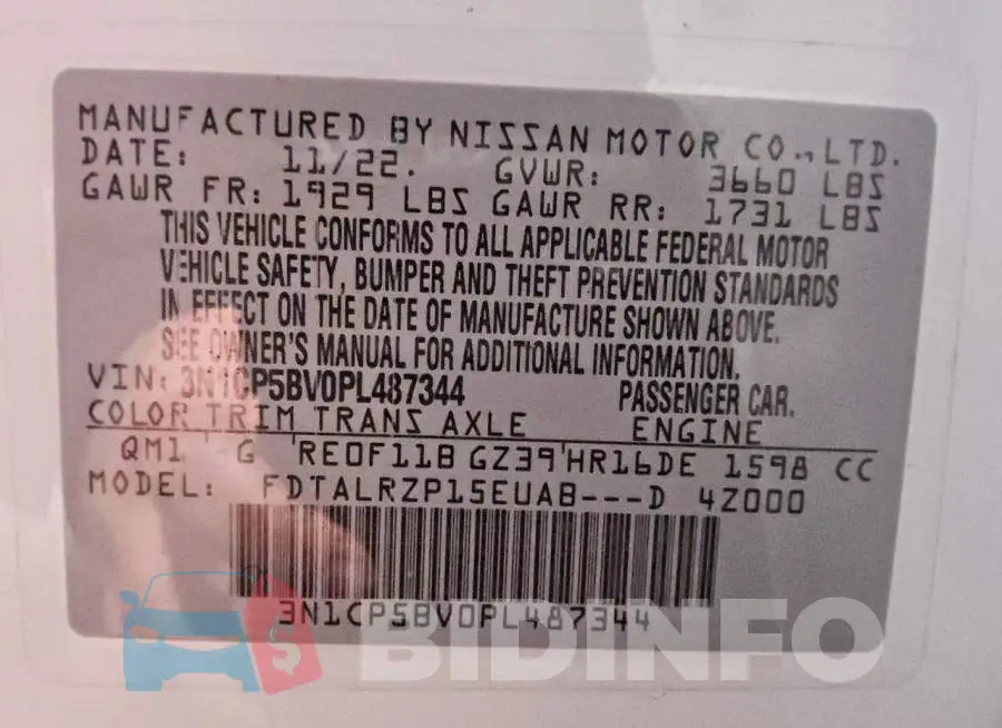 3N1CP5BV0PL487344 Photo# 12
