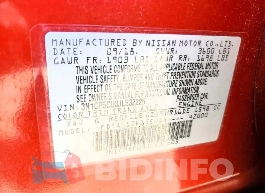 3N1CP5CU3JL532225 Photo# 13