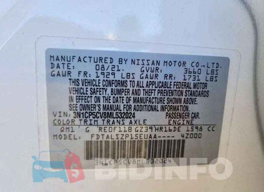 3N1CP5CV8ML532024 Photo# 14