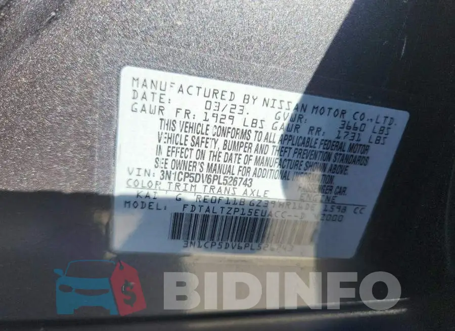 3N1CP5DV6PL526743 Photo# 13