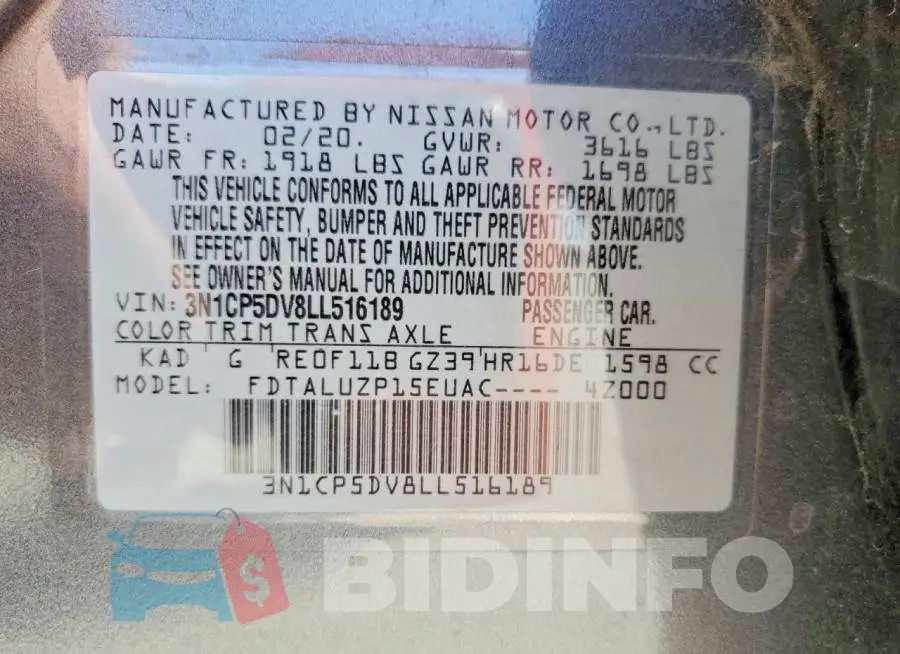 3N1CP5DV8LL516189 Photo# 13