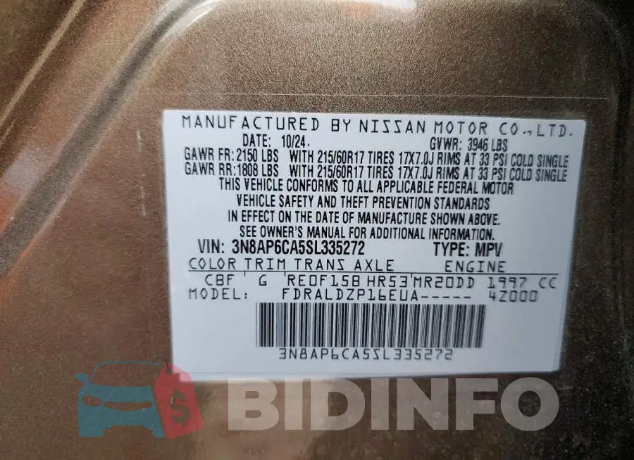 3N8AP6CA5SL335272 Photo# 12