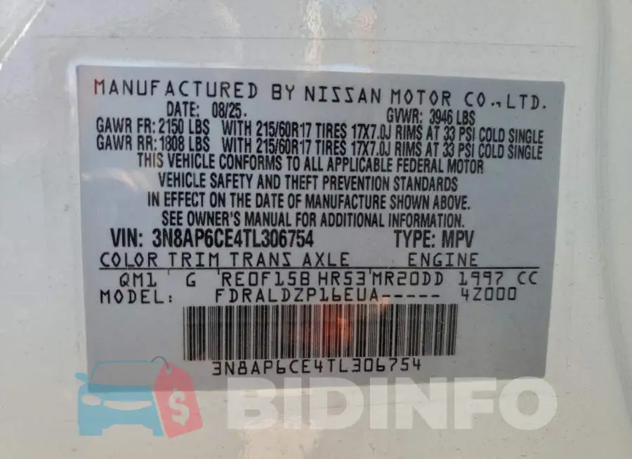 3N8AP6CE4TL306754 Photo# 14