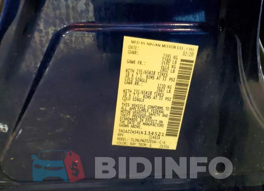 5N1AZ2AS4LN134521 Photo# 13
