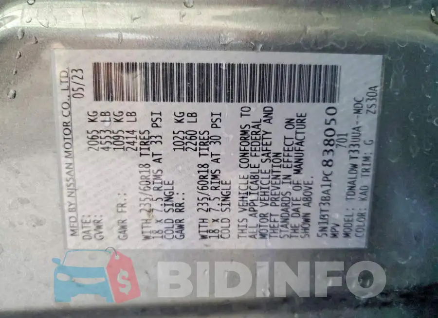 5N1BT3BA1PC838050 Photo# 14