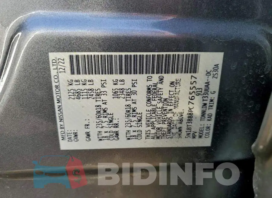 5N1BT3BB8PC765557 Photo# 13