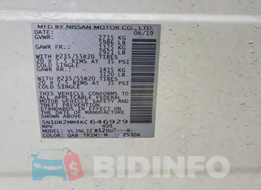 5N1DR2MM4KC646929 Photo# 14