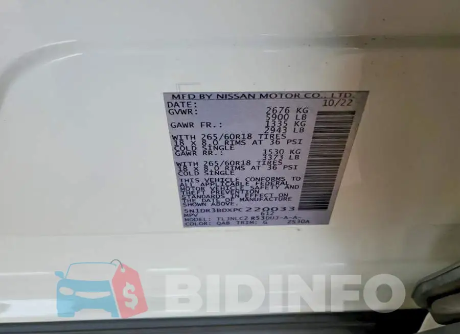5N1DR3BDXPC220033 Photo# 13