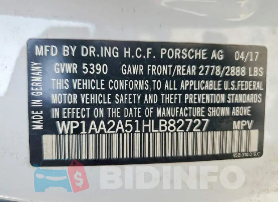 WP1AA2A51HLB82727 Photo# 14