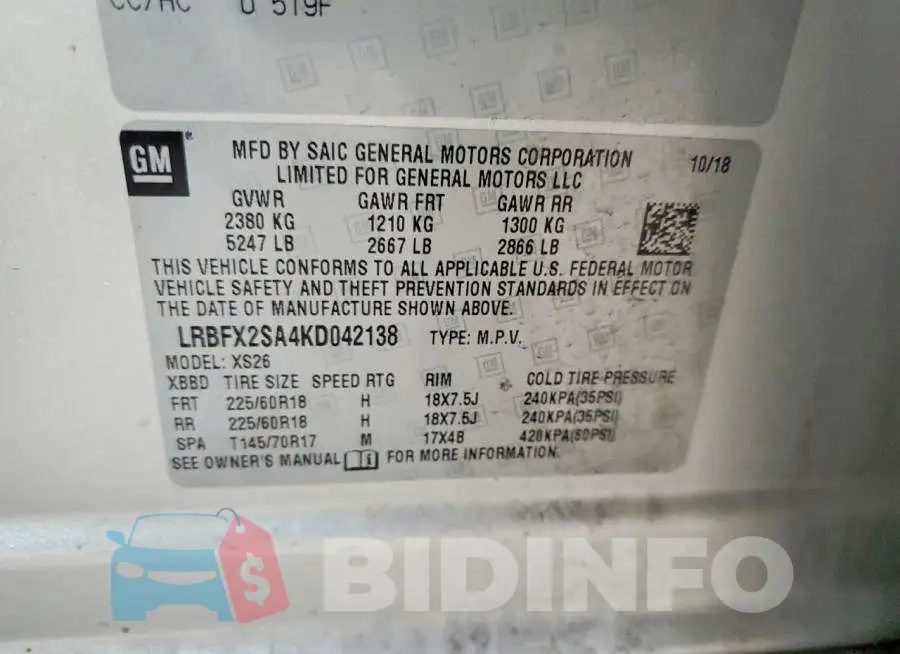 LRBFX2SA4KD042138 Photo# 13