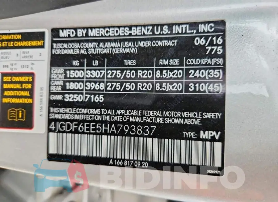 4JGDF6EE5HA793837 Photo# 13