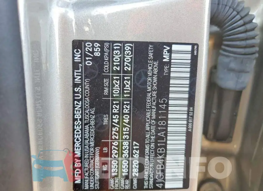 4JGFB4KB1LA181145 Photo# 13