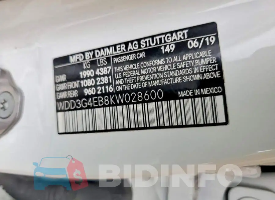 WDD3G4EB8KW028600 Photo# 12