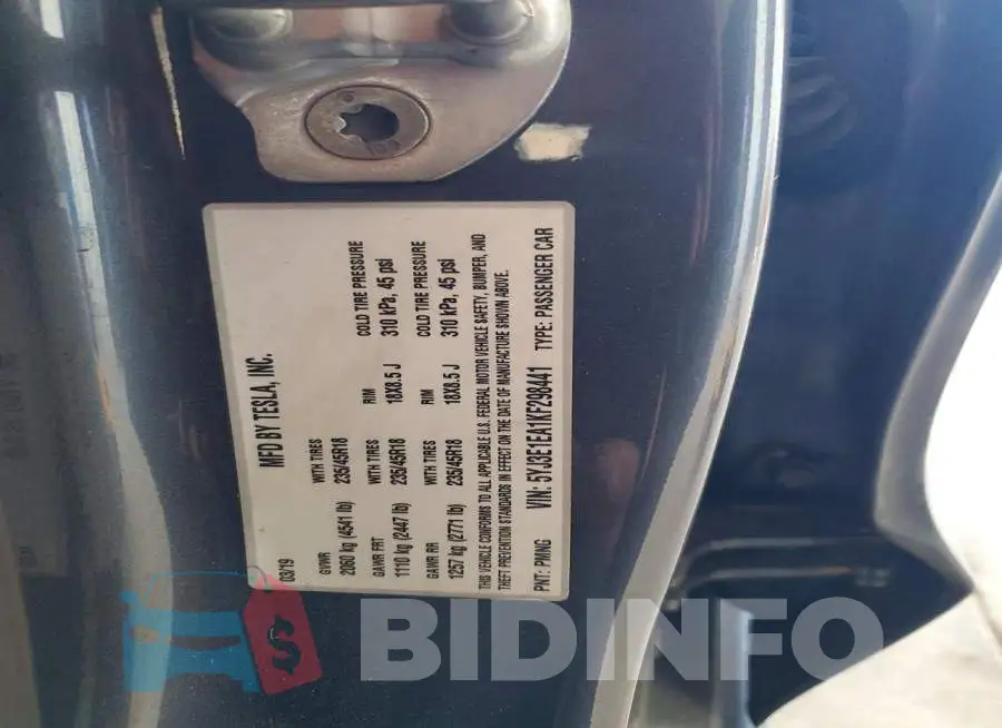 5YJ3E1EA1KF298441 Photo# 12