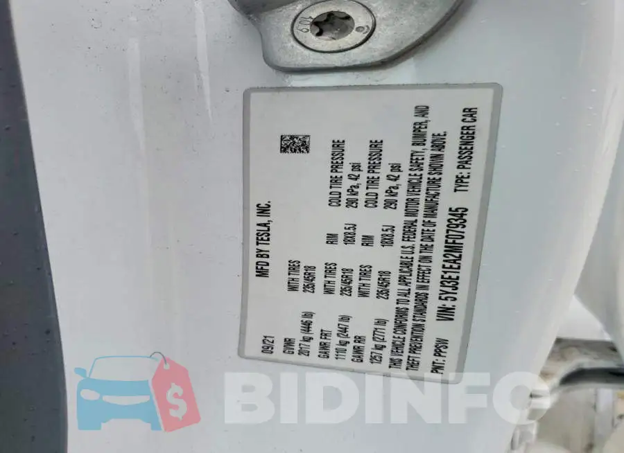 5YJ3E1EA2MF079345 Photo# 12