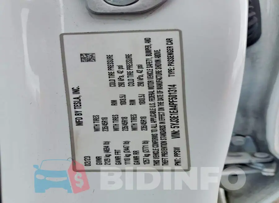 5YJ3E1EA4PF501314 Photo# 12