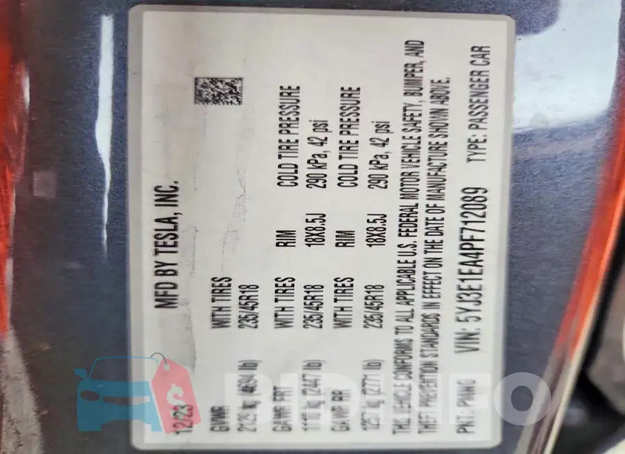 5YJ3E1EA4PF712089 Photo# 13