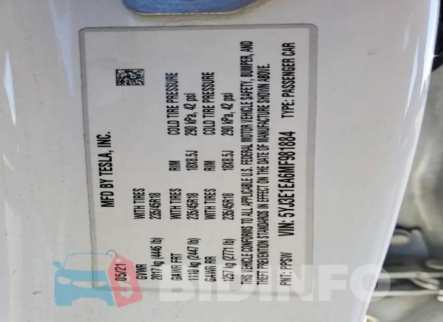5YJ3E1EA6MF981884 Photo# 13