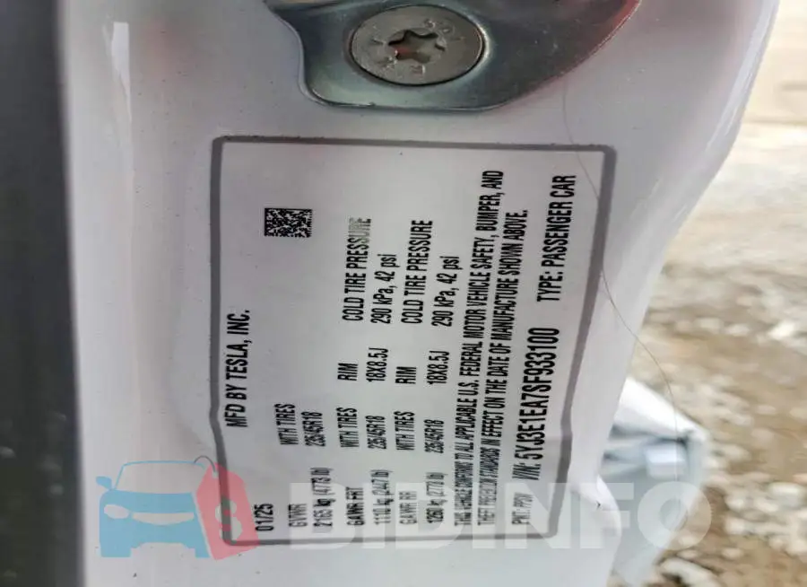 5YJ3E1EA7SF933100 Photo# 13