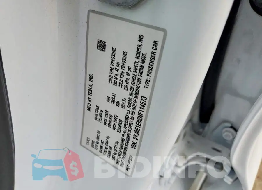 5YJ3E1EB2NF114573 Photo# 12