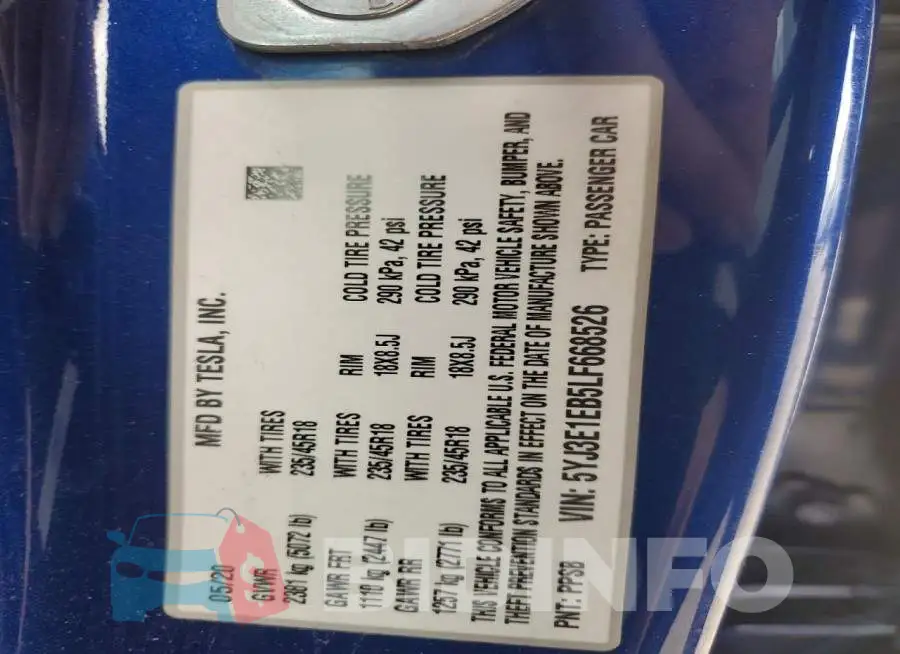 5YJ3E1EB5LF668526 Photo# 12