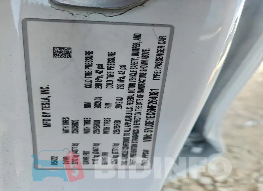 5YJ3E1EC6NF264081 Photo# 12
