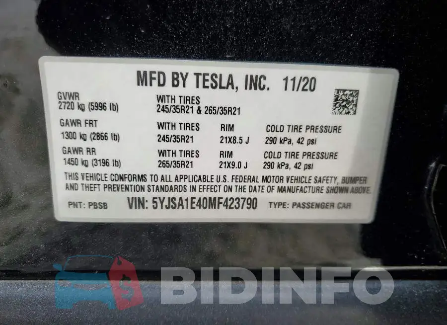 5YJSA1E40MF423790 Photo# 13